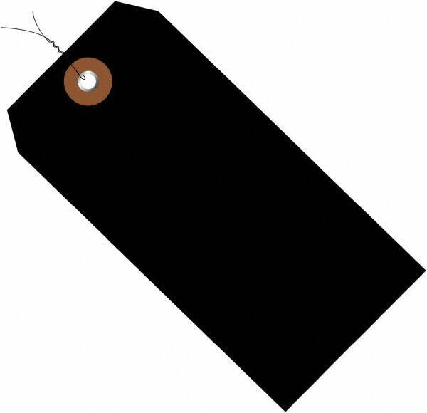 Made in USA - 4-3/4" High x 2-3/8" Long, Safety & Facility Blank Tag - Black Vinyl - USA Tool & Supply