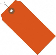 Made in USA - 6-1/4" High x 3-1/8" Long, Safety & Facility Blank Tag - Orange Vinyl - USA Tool & Supply