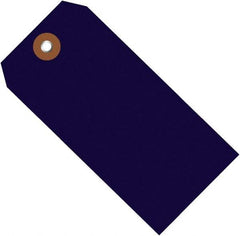 Made in USA - 6-1/4" High x 3-1/8" Long, Safety & Facility Blank Tag - Blue Vinyl - USA Tool & Supply