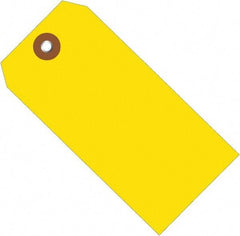 Made in USA - 4-3/4" High x 2-3/8" Long, Safety & Facility Blank Tag - Yellow Vinyl - USA Tool & Supply