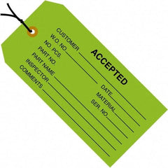 Made in USA - 4-3/4" High x 2-3/8" Long, Safety & Facility Blank Tag - Green Cardstock - USA Tool & Supply