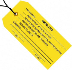 Made in USA - 4-3/4" High x 2-3/8" Long, Safety & Facility Blank Tag - Yellow Cardstock - USA Tool & Supply