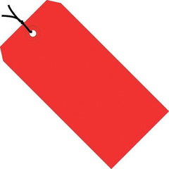 Made in USA - 3-1/4" High x 1-5/8" Long, Safety & Facility Blank Tag - Red Cardstock - USA Tool & Supply