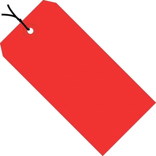 Made in USA - 4-3/4" High x 2-3/8" Long, Safety & Facility Blank Tag - Red Cardstock - USA Tool & Supply