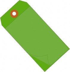 Made in USA - 6-1/4" High x 3-1/8" Long, Safety & Facility Blank Tag - Green Vinyl - USA Tool & Supply