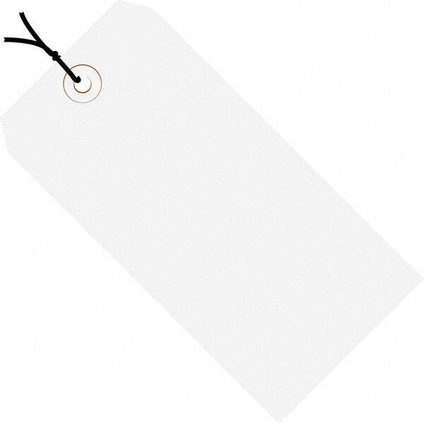 Made in USA - 5-3/4" High x 2-7/8" Long, Safety & Facility Blank Tag - White Cardstock - USA Tool & Supply