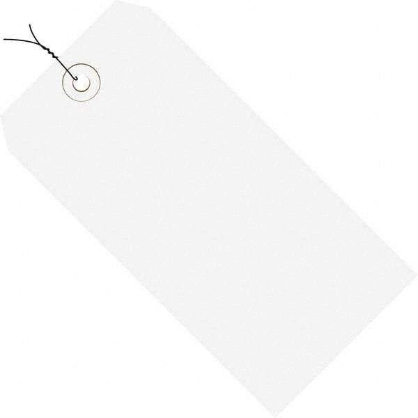 Made in USA - 5-3/4" High x 2-7/8" Long, Safety & Facility Blank Tag - White Cardstock - USA Tool & Supply