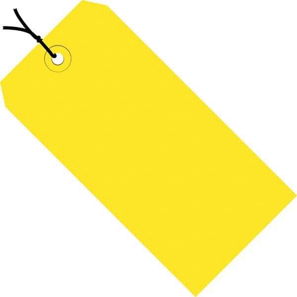 Made in USA - 4-3/4" High x 2-3/8" Long, Safety & Facility Blank Tag - Yellow Cardstock - USA Tool & Supply