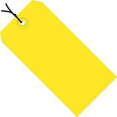 Made in USA - 4-3/4" High x 2-3/8" Long, Safety & Facility Blank Tag - Yellow Cardstock - USA Tool & Supply