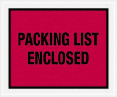 Value Collection - 500 Piece, 10" Long x 12" Wide, Packing List Envelope - Packing List Enclosed, Red - USA Tool & Supply