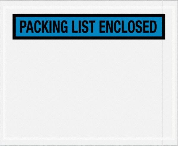 Value Collection - 1,000 Piece, 4-1/2" Long x 5-1/2" Wide, Packing List Envelope - Packing List Enclosed, Blue - USA Tool & Supply