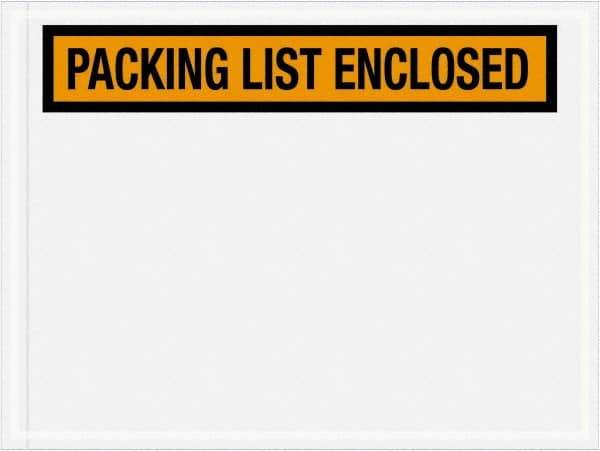 Value Collection - 1,000 Piece, 4-1/2" Long x 6" Wide, Packing List Envelope - Packing List Enclosed, Orange - USA Tool & Supply