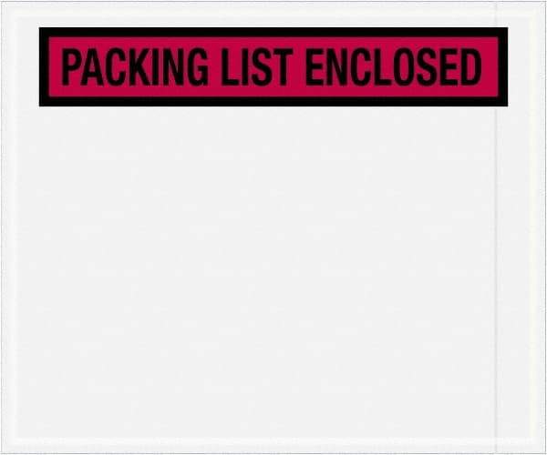 Value Collection - 500 Piece, 10" Long x 12" Wide, Packing List Envelope - Packing List Enclosed, Red - USA Tool & Supply