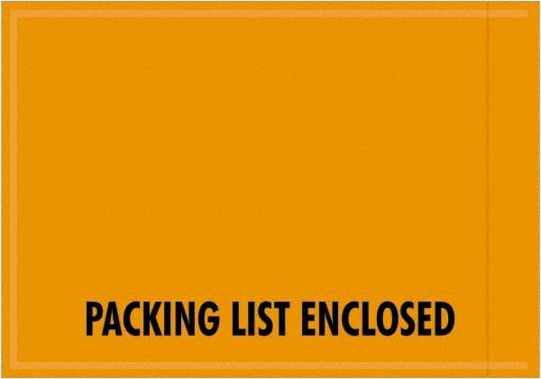 Value Collection - 1,000 Piece, 4-1/2" Long x 6" Wide, Packing List Envelope - Packing List Enclosed, Orange - USA Tool & Supply