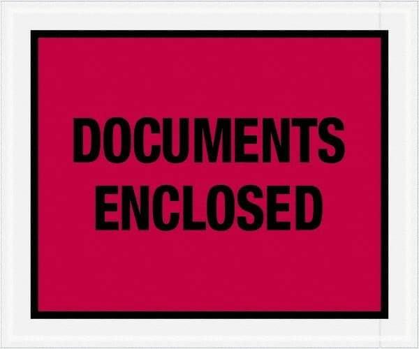 Value Collection - 500 Piece, 10" Long x 12" Wide, Packing List Envelope - Documents Enclosed, Red - USA Tool & Supply