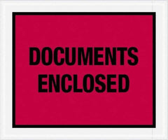 Value Collection - 500 Piece, 10" Long x 12" Wide, Packing List Envelope - Documents Enclosed, Red - USA Tool & Supply