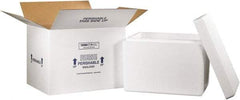 Made in USA - 15-1/2" Wide x 21-1/4" Long x 15-1/2" High Rectangle Insulated Box - 1 Wall, White - USA Tool & Supply