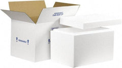 Made in USA - 12" Wide x 19" Long x 12-1/2" High Rectangle Insulated Box - 1 Wall, White - USA Tool & Supply