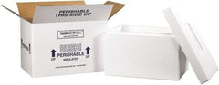 Made in USA - 10" Wide x 17" Long x 10-1/2" High Rectangle Insulated Box - 1 Wall, White - USA Tool & Supply