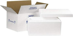 Made in USA - 10" Wide x 17" Long x 8-1/4" High Rectangle Insulated Box - 1 Wall, White - USA Tool & Supply