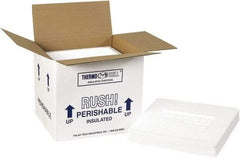 Made in USA - 8-1/4" Wide x 10-1/2" Long x 9-1/4" High Rectangle Insulated Box - 1 Wall, White - USA Tool & Supply