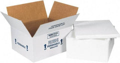 Made in USA - 10" Wide x 12" Long x 5" High Rectangle Insulated Box - 1 Wall, White - USA Tool & Supply