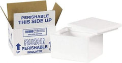 Made in USA - 4-1/2" Wide x 6" Long x 3" High Rectangle Insulated Box - 1 Wall, White - USA Tool & Supply
