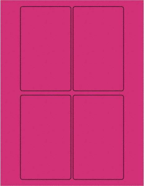 Tape Logic - 5" Long, Fluorescent Pink Paper Laser Label - For Laser Printers - USA Tool & Supply