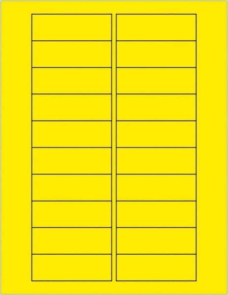 Tape Logic - 3" Long, Fluorescent Yellow Paper Laser Label - For Laser Printers - USA Tool & Supply