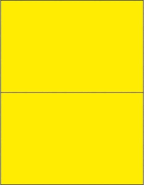 Made in USA - 8-1/2" Long, Fluorescent Yellow Paper Laser Label - For Laser Printers - USA Tool & Supply