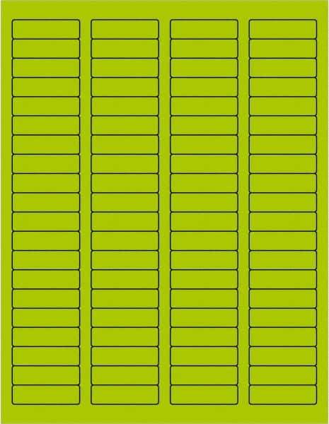 Tape Logic - 1-3/4" Long, Fluorescent Green Paper Laser Label - For Laser Printers - USA Tool & Supply