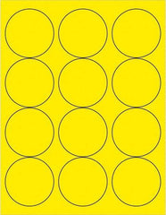 Tape Logic - 2-1/2" Long, Fluorescent Yellow Paper Laser Label - For Laser Printers - USA Tool & Supply