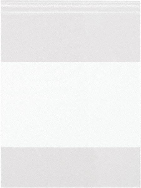 Value Collection - 9 x 12", 6 mil White Block Reclosable Polybags - Clear - USA Tool & Supply