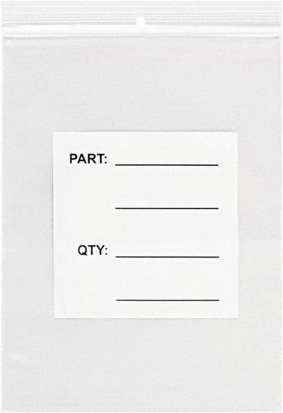 Value Collection - 9 x 12", 4 mil Parts Bag with Hang Holes - Clear - USA Tool & Supply