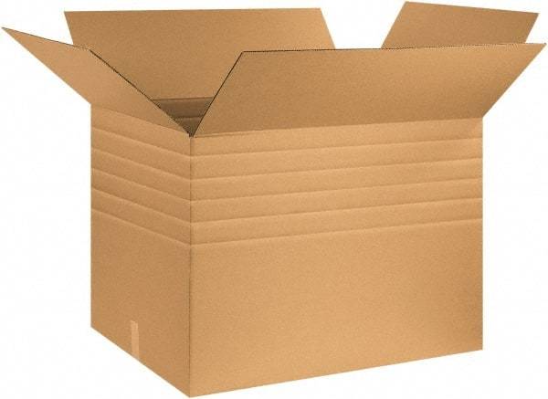 Made in USA - 24" Wide x 32" Long x 24" High Rectangle Multi-Depth Box - 1 Wall, Kraft (Color), 95 Lb Capacity - USA Tool & Supply