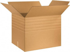 Made in USA - 24" Wide x 30" Long x 24" High Rectangle Multi-Depth Box - 1 Wall, Kraft (Color), 95 Lb Capacity - USA Tool & Supply