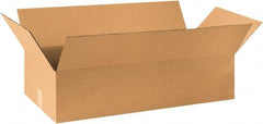 Made in USA - 20" Wide x 36" Long x 12" High Rectangle Corrugated Shipping Box - 1 Wall, Kraft (Color), 65 Lb Capacity - USA Tool & Supply