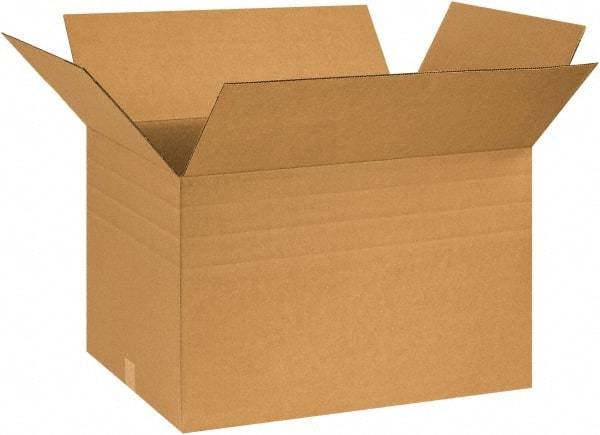 Made in USA - 18" Wide x 26" Long x 16" High Rectangle Multi-Depth Box - 1 Wall, Kraft (Color), 65 Lb Capacity - USA Tool & Supply
