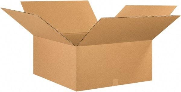 Made in USA - 26" Wide x 26" Long x 12" High Rectangle Corrugated Shipping Box - 1 Wall, Kraft (Color), 65 Lb Capacity - USA Tool & Supply