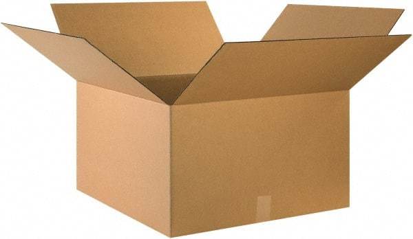 Made in USA - 24" Wide x 24" Long x 14" High Rectangle Corrugated Shipping Box - 1 Wall, Kraft (Color), 65 Lb Capacity - USA Tool & Supply