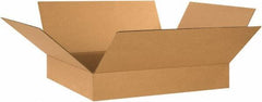 Made in USA - 20" Wide x 24" Long x 4" High Rectangle Corrugated Shipping Box - 1 Wall, Kraft (Color), 65 Lb Capacity - USA Tool & Supply