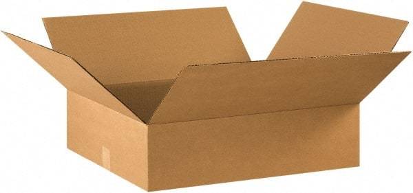 Made in USA - 18" Wide x 22" Long x 6" High Rectangle Corrugated Shipping Box - 1 Wall, Kraft (Color), 65 Lb Capacity - USA Tool & Supply