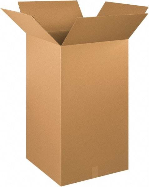 Made in USA - 20" Wide x 20" Long x 36" High Rectangle Corrugated Shipping Box - 1 Wall, Kraft (Color), 65 Lb Capacity - USA Tool & Supply