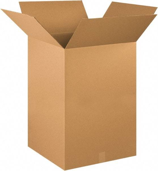 Made in USA - 20" Wide x 20" Long x 30" High Rectangle Corrugated Shipping Box - 1 Wall, Kraft (Color), 65 Lb Capacity - USA Tool & Supply