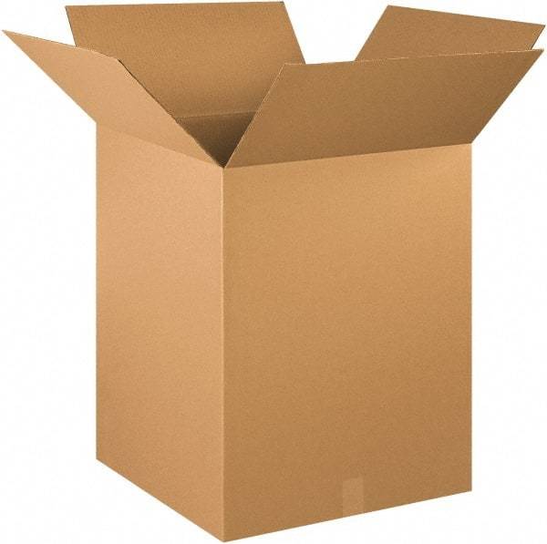 Made in USA - 20" Wide x 20" Long x 26" High Rectangle Corrugated Shipping Box - 1 Wall, Kraft (Color), 65 Lb Capacity - USA Tool & Supply