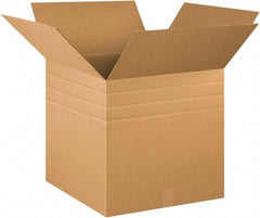 Made in USA - 20" Wide x 20" Long x 20" High Square Multi-Depth Box - 1 Wall, Kraft (Color), 95 Lb Capacity - USA Tool & Supply