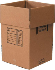 Made in USA - 18" Wide x 18" Long x 28" High Rectangle Moving Boxes - 1 Wall, Kraft (Color), 120 Lb Capacity - USA Tool & Supply