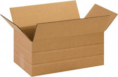 Made in USA - 8" Wide x 14" Long x 6" High Rectangle Multi-Depth Box - 1 Wall, Kraft (Color), 65 Lb Capacity - USA Tool & Supply