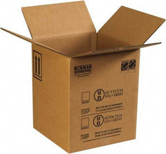 Made in USA - 12-1/2" Wide x 12-1/2" Long x 15-1/8" High Rectangle Corrugated Shipping Box - 2 Walls, Kraft (Color), 100 Lb Capacity - USA Tool & Supply