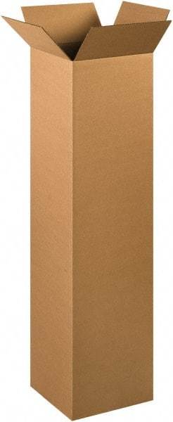 Made in USA - 12" Wide x 12" Long x 48" High Rectangle Corrugated Shipping Box - 1 Wall, Kraft (Color), 65 Lb Capacity - USA Tool & Supply